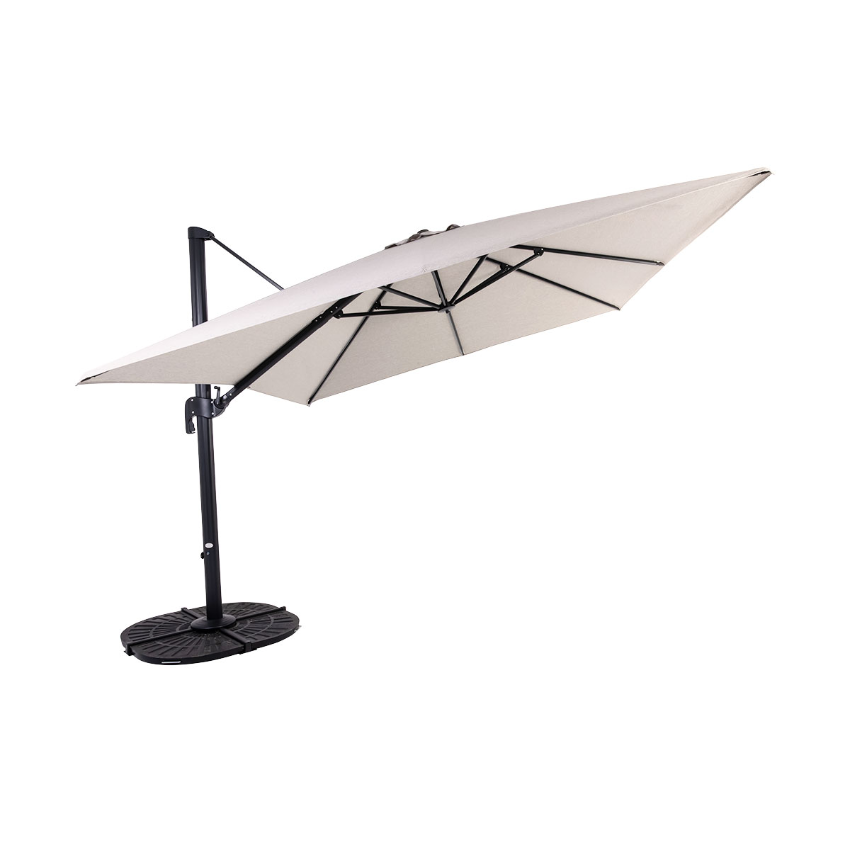 Parasol suspendu carré 10' Deluxe -  Crème