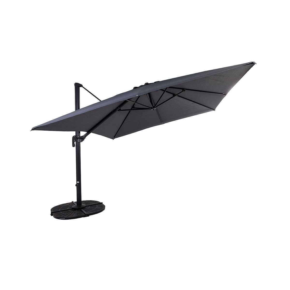 Parasol suspendu carré 10' Deluxe, - Gris foncé