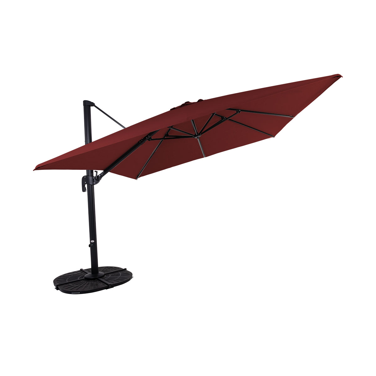 Parasol suspendu carré 10' Deluxe - Rouge