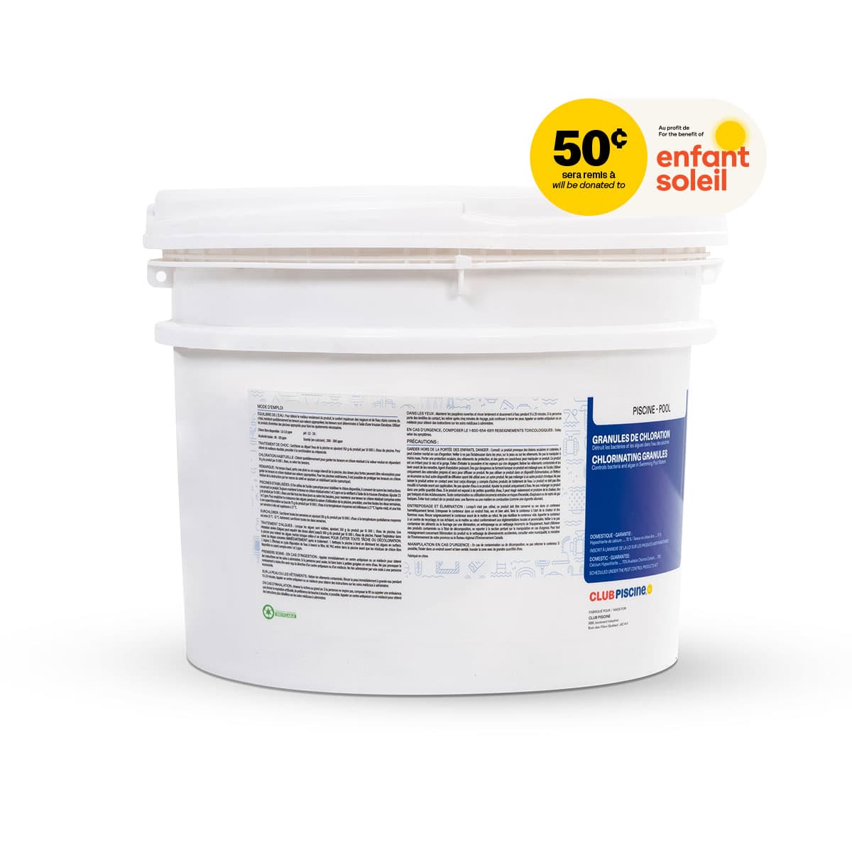 Chlore en granules à dissolution rapide 70% - 15 kg