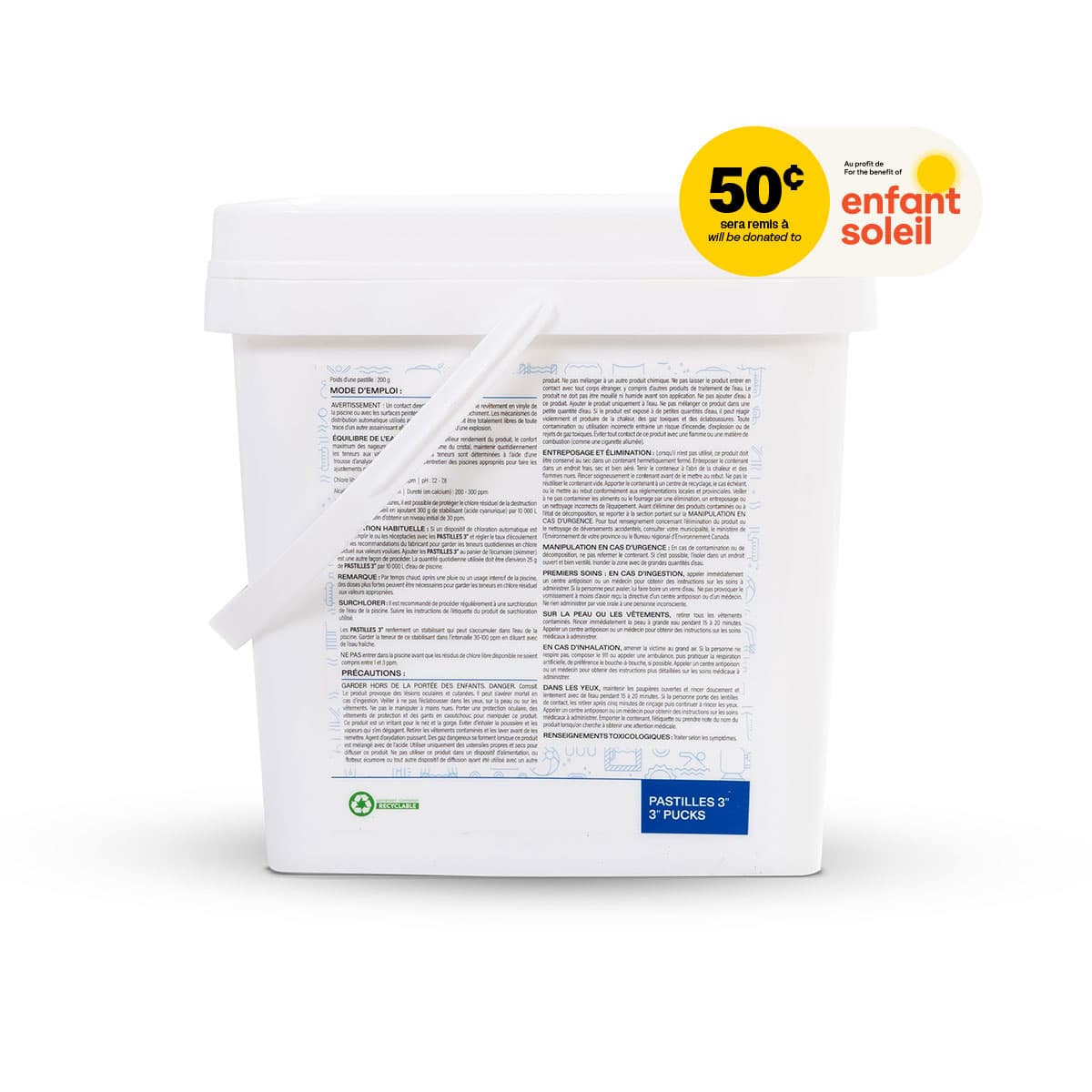 Pastilles de chlore de 3