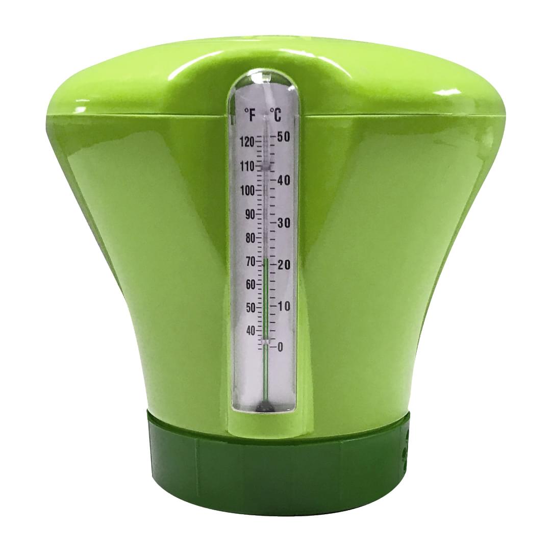Green Floating 2-in-1 Chlorinator and Thermometer