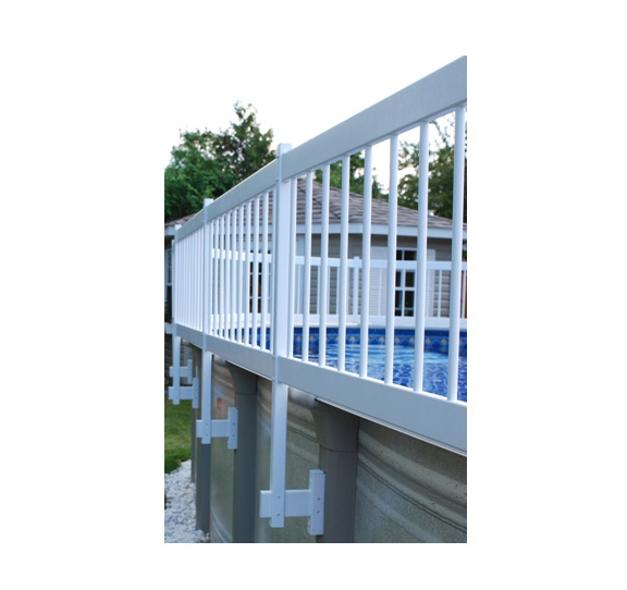 GLI White Above Ground Pool Fence Base Kit (Kit A - 8 Sections)