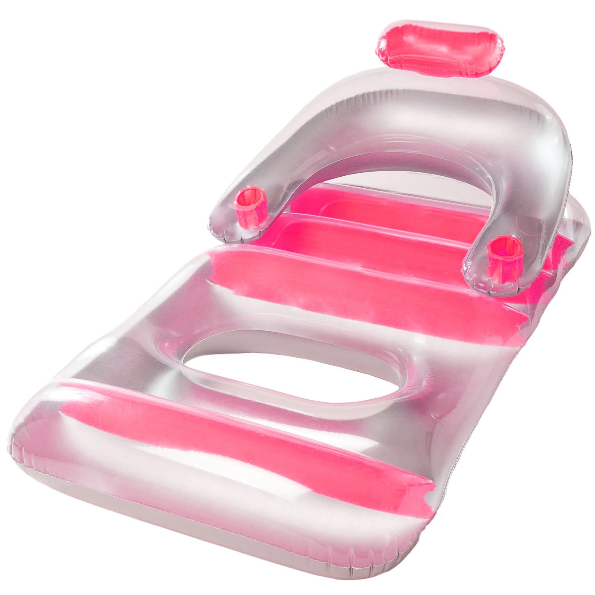 Pink Deluxe Inflatable Pool Lounge Chair
