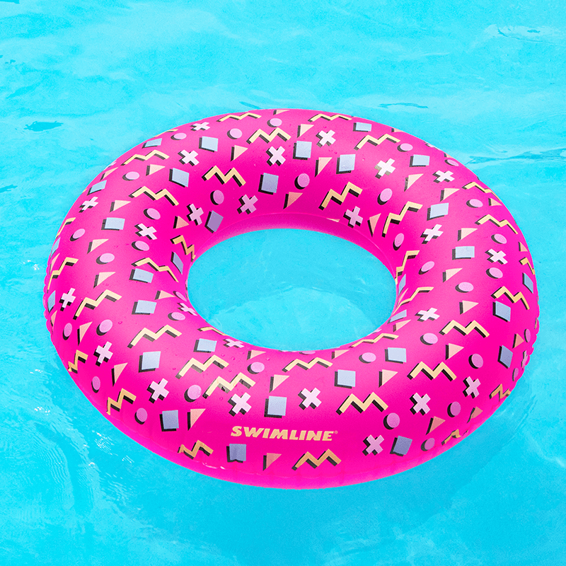 Anneau de piscine gonflable à imprimé rétro