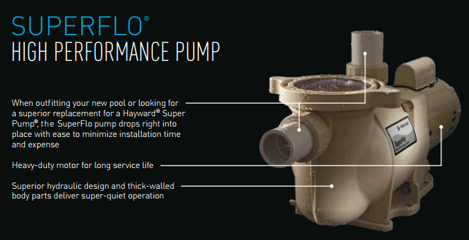 Pompe SuperFlo 0.75 CV de Pentair pour piscines creusées