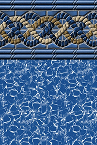 Toile accrochée Mystery Gold ovale de 19 x 33 pieds pour piscine d'une hauteur de 54 pouces