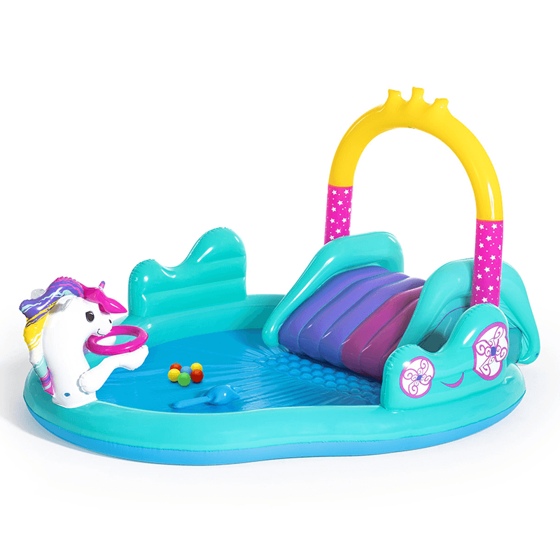 Centre de jeu pour enfants avec chariot de licorne magique