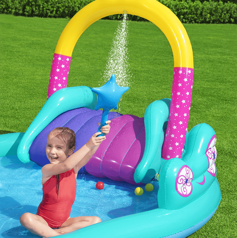 Centre de jeu pour enfants avec chariot de licorne magique