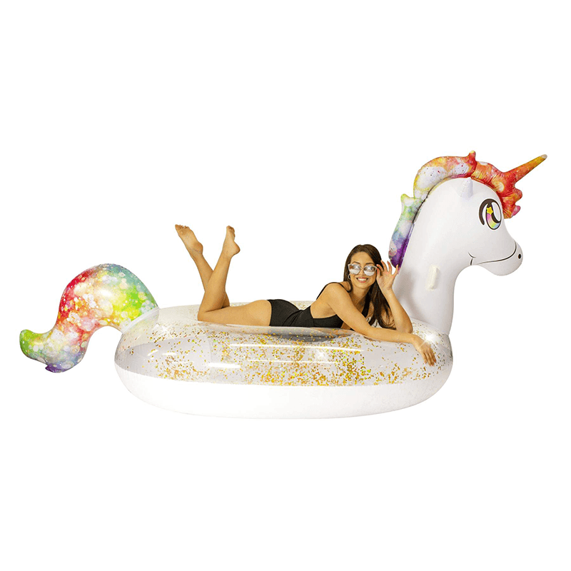 Pool Candy Giant 3 Person Ride-On Glitter Unicorn Float
