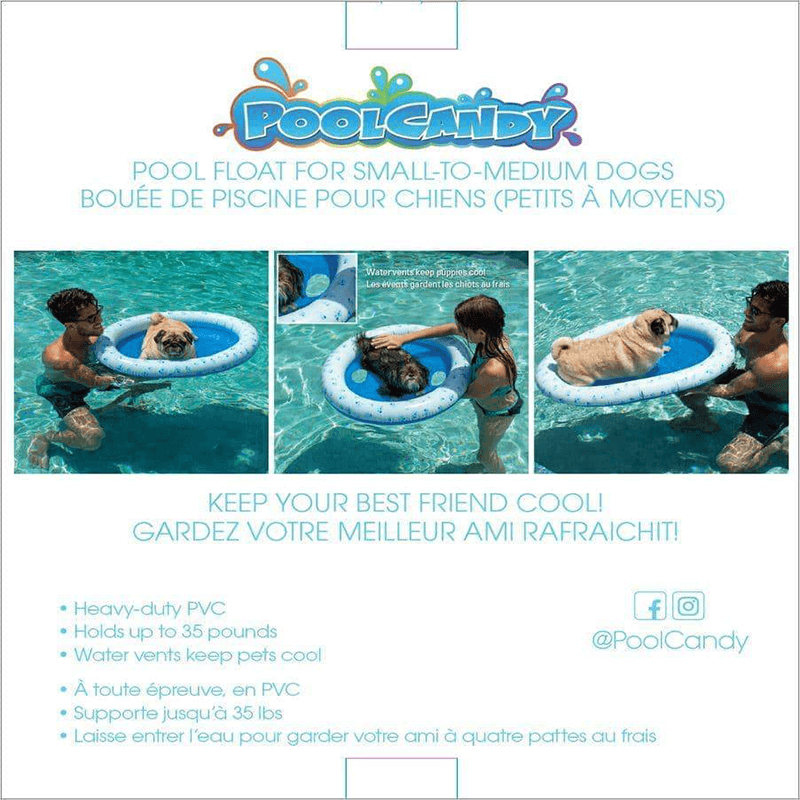Flotteur de piscine gonflable pour animaux de compagnie Pool Candy (jusqu'à 35 livres)