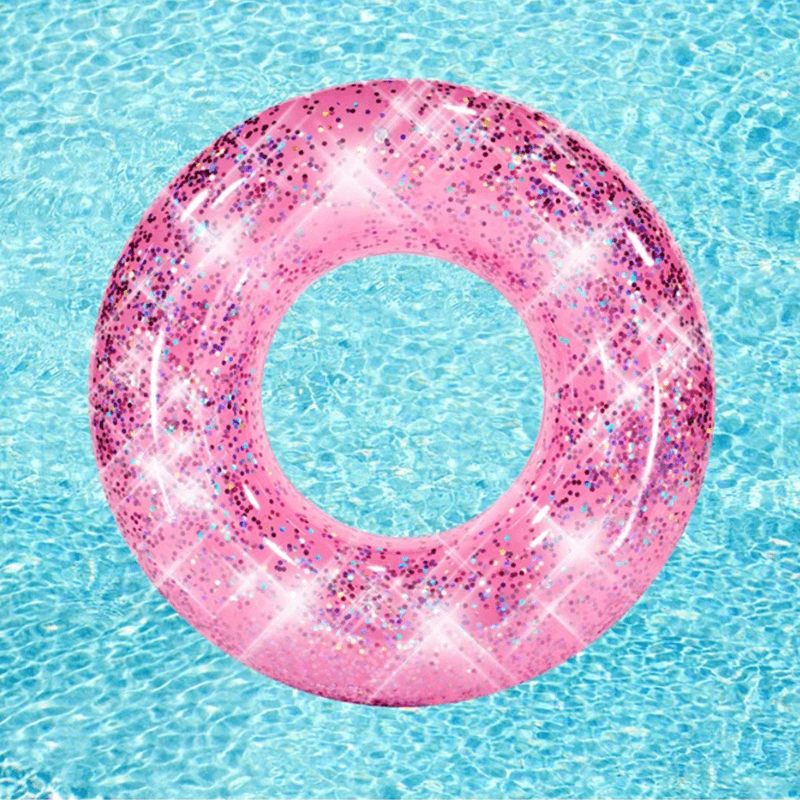 Pink Pool Candy Tube de piscine à paillettes de 36 pouces