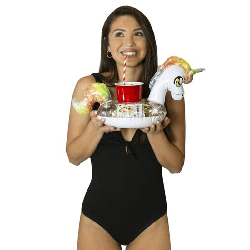 Pool Candy Glitter Unicorne flottant Porte boisson  (Paquet de 2)