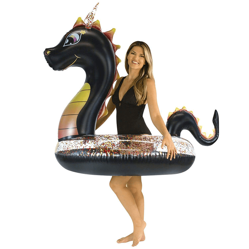 Pool Candy Tube de piscine dragon noir pailleté de 48 pouces