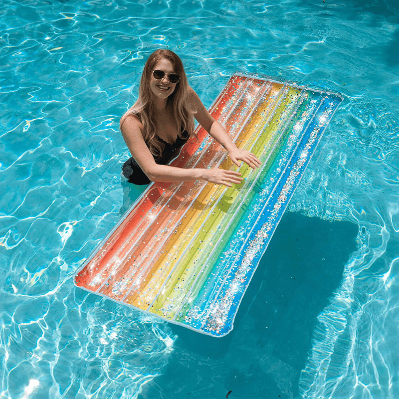 Pool Candy Rainbow Haze Deluxe 74 Inch Ride-On Pool Float