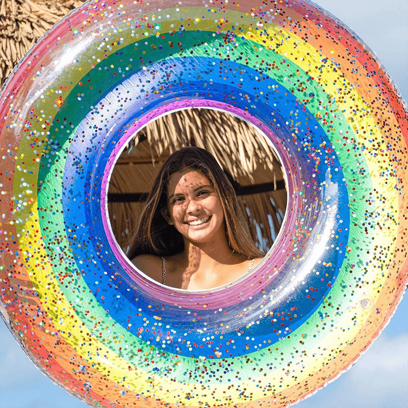 Rainbow Pool Candy 48 Inch Glitter Pool Tube