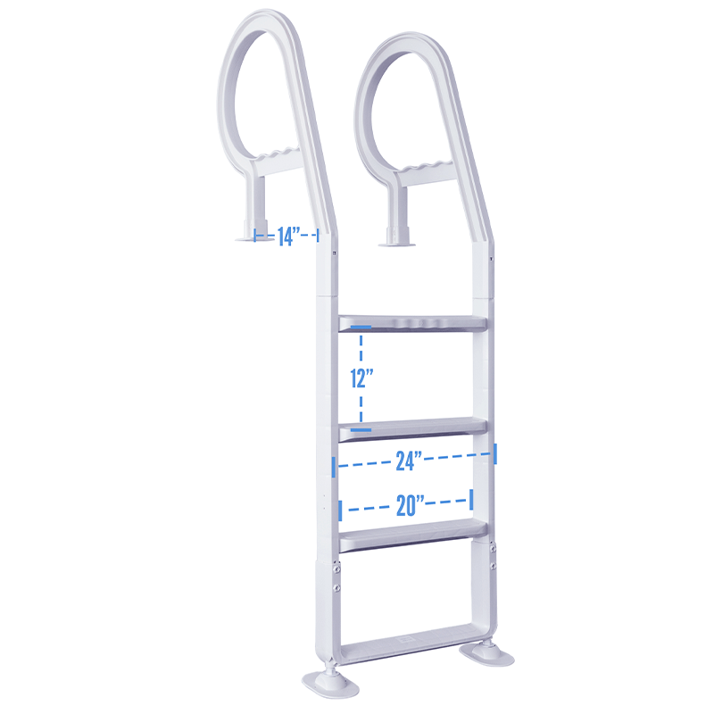 Resin Above Ground Pool Deck Ladder (White)