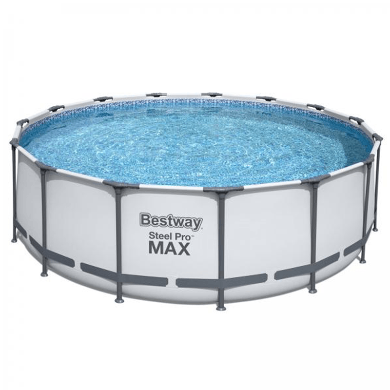 Ensemble complet de piscine hors terre ronde de 18 pieds et 48 pouces de haut Bestway Steel Pro Max