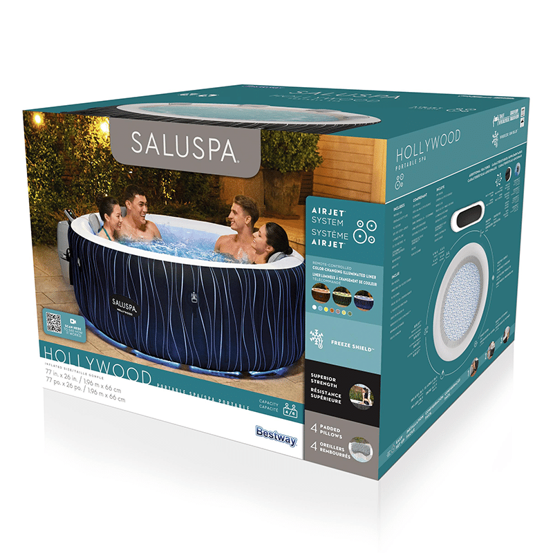 Spa gonflable pour 4 à 6 personnes Hollywood Airjet de Saluspa (77 x 26 pouces)