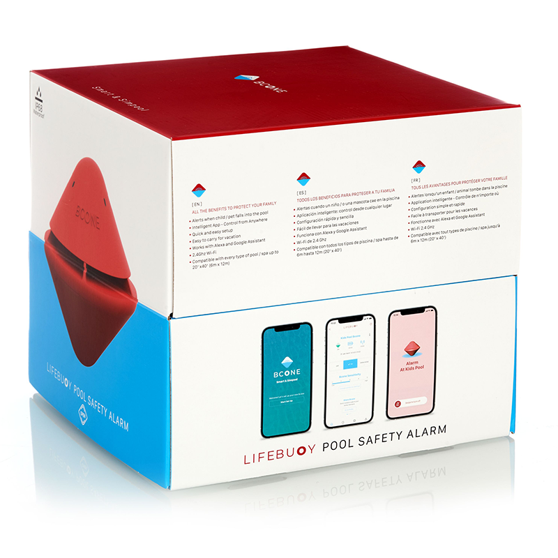 Système BCone – Bouée de sauvetage avec alarme pour piscine