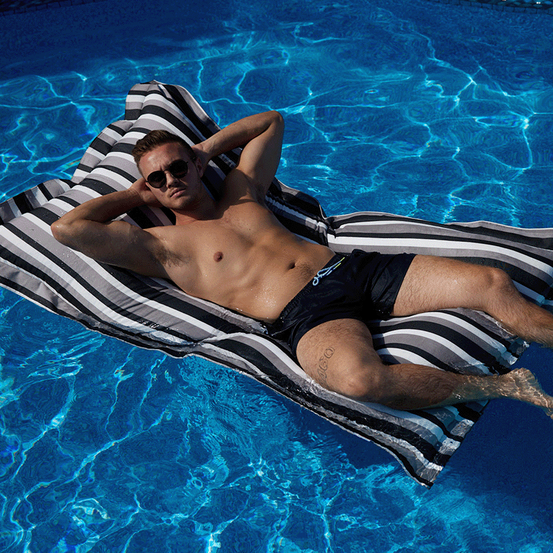 Oasis Bean Bag Pool Float (Black Stripes)