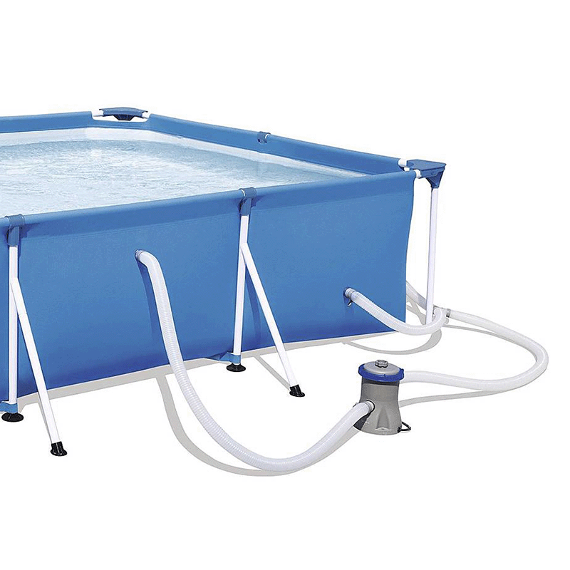 Ensemble complet de piscine hors terre rectangulaire de 13 pi 1 po x 6 pi 11 po  et 32 pouces de haut Bestway Steel Pro