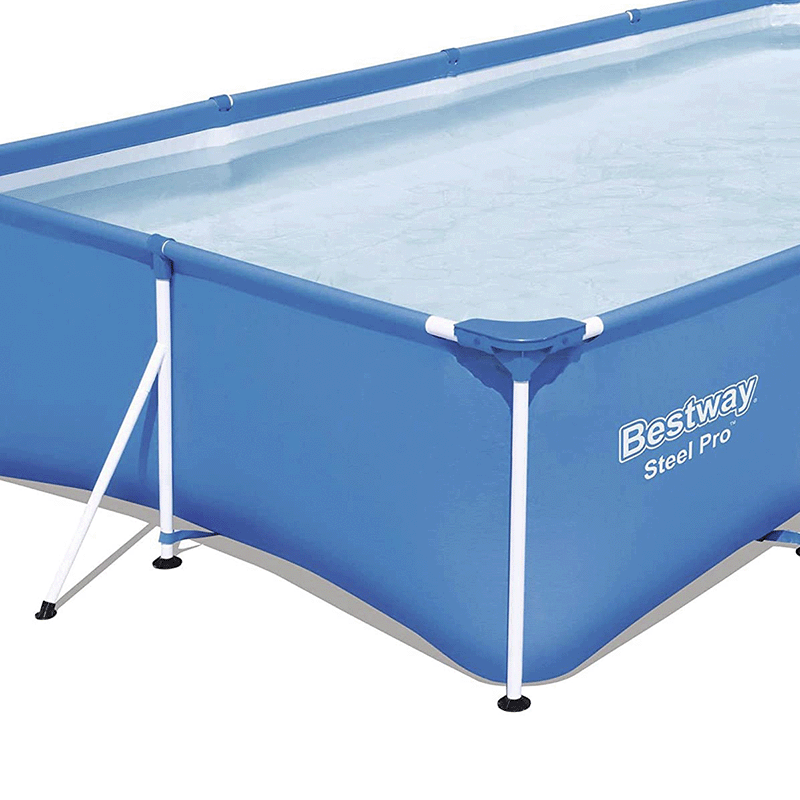 Ensemble complet de piscine hors terre rectangulaire de 13 pi 1 po x 6 pi 11 po  et 32 pouces de haut Bestway Steel Pro