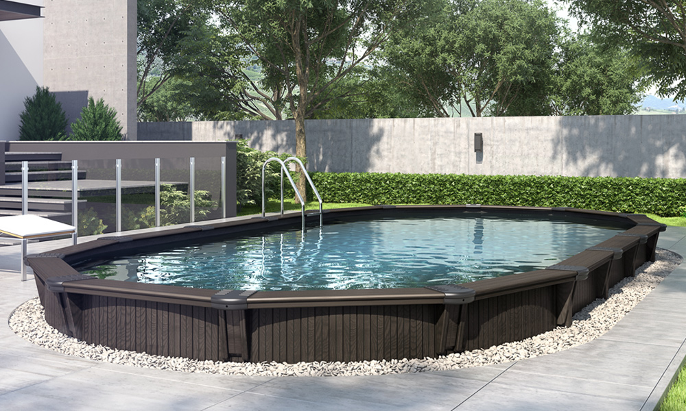 Oval above ground pool