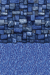 Toile accrochée Blue Slate Stream Stone ovale de 15 x 30 pieds pour piscine d'une hauteur de 52 pouces