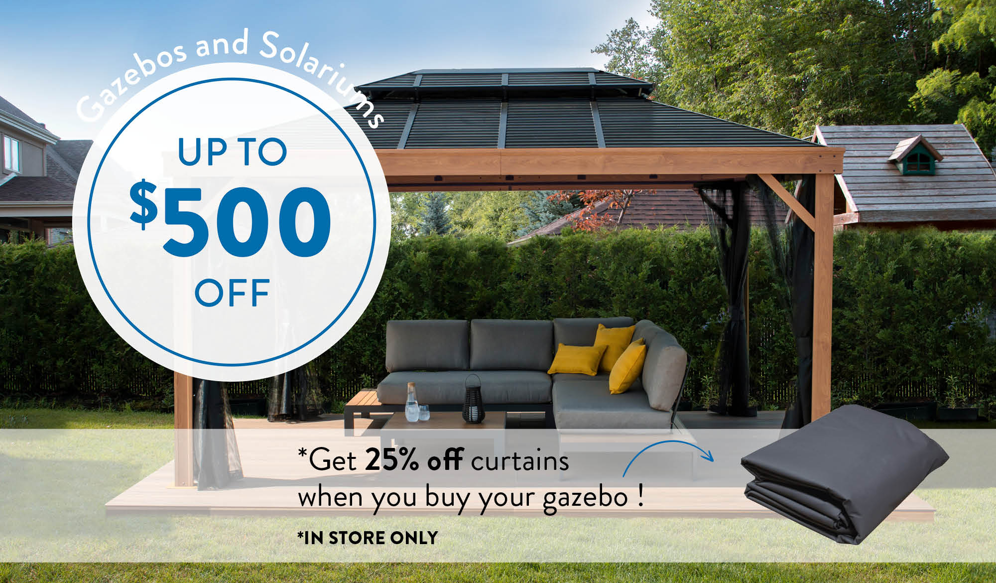 Up to $500 off gazebos and solariums