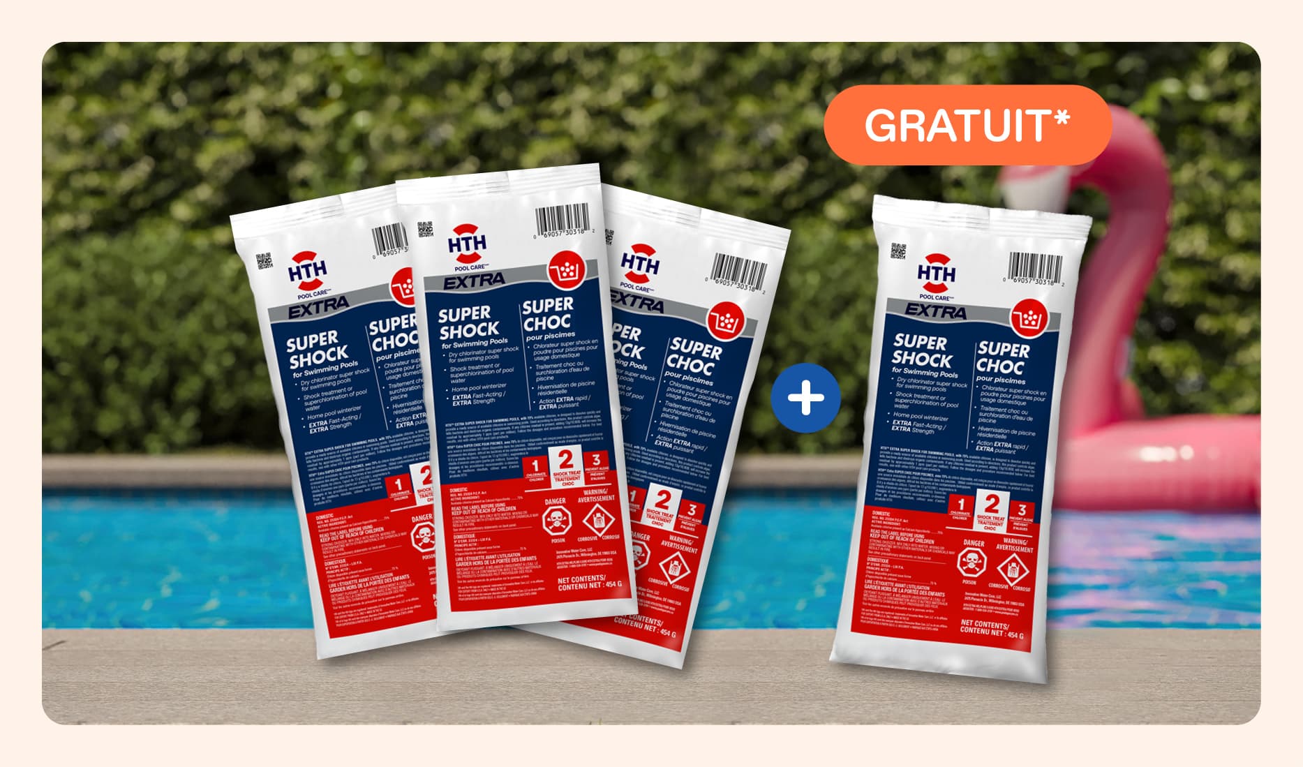 À l'achat de 3 sacs de chlore en granules Super choc