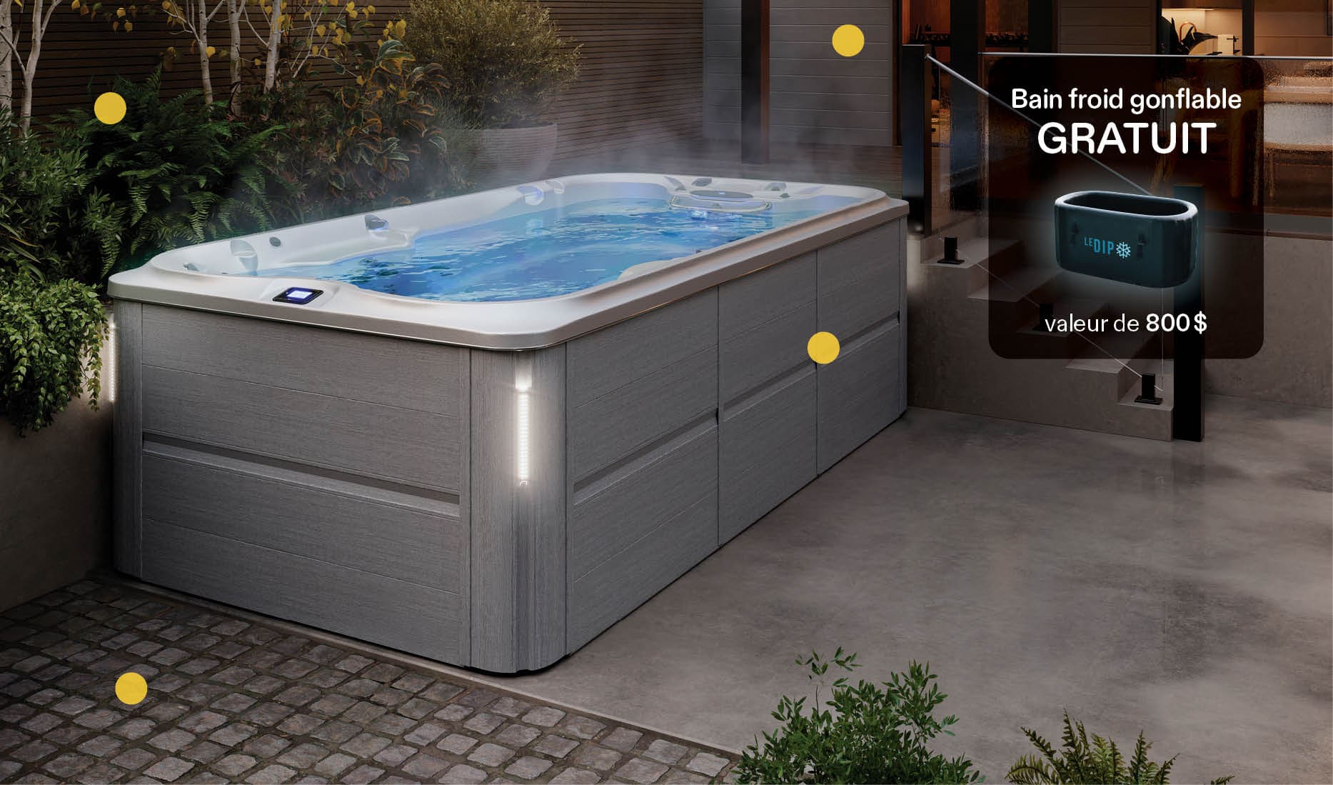 1800$ de rabais et avantages sur les spas de nage Jacuzzi