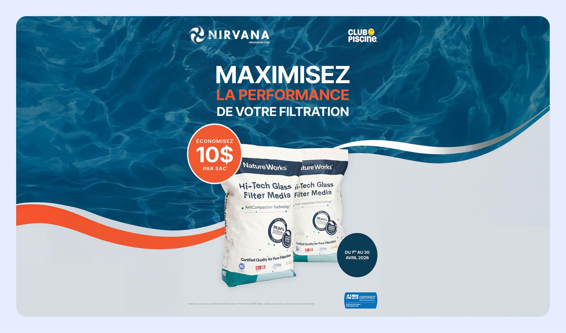 Économisez 10$ sur le sac de média filtrant Nature Works