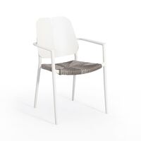 Maldives Dining Chair - Matte White and Gray
