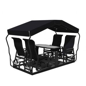 Balançoire 4 places Möbel avec chaises indépendantes - Noir