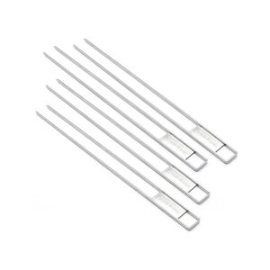 Dual prong stainless steel skewer set