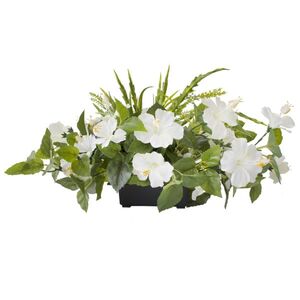 Centres de table en fleurs artificielles - Hibiscus blanc