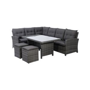 Sectionnel à dîner Valencia - Noir 2 tons