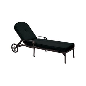 Chaise longue Elisabeth avec roues - Noir