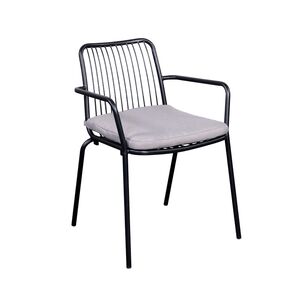 Flores bistro chair with arms - Black