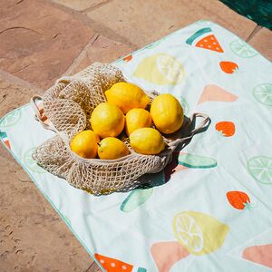 Serviette de plage en microfibre réversible - Fruits
