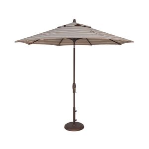 Parasol Deluxe 9' en toile Sunbrella - Harper Putty Rayures