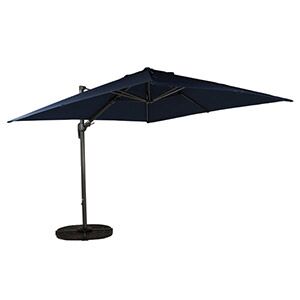 Parasol suspendu Deluxe Sunbrella 10' avec inclinaison de 45 degrés - Indigo