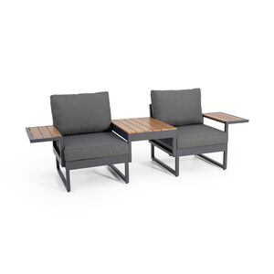 Ensemble conversation avec table d'appoint Nora