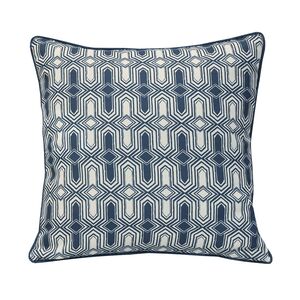 Coussin carré 18x18 po - Imprimé géo bleu