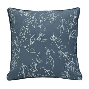 Coussin carré 18x18 po - Imprimé feuille bleu