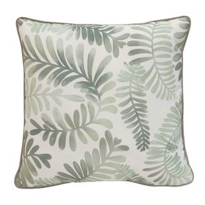 Coussin carré 18x18 po - Imprimé feuille vert sauge