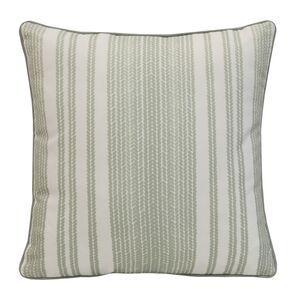 Coussin carré 18x18 po - Imprimé rayé vert sauge