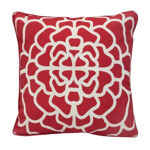 Coussin carré 18x18 po - Rouge salsa imprimé