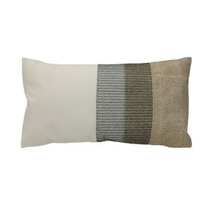 Lumbar Cushion 14x26 in - Black with embroidery